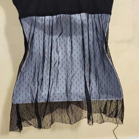 Charlotte Russe Babydoll Cami Black Mesh Pointelle Fairy Grunge Sheer Whimsigoth - Picture 6 of 10